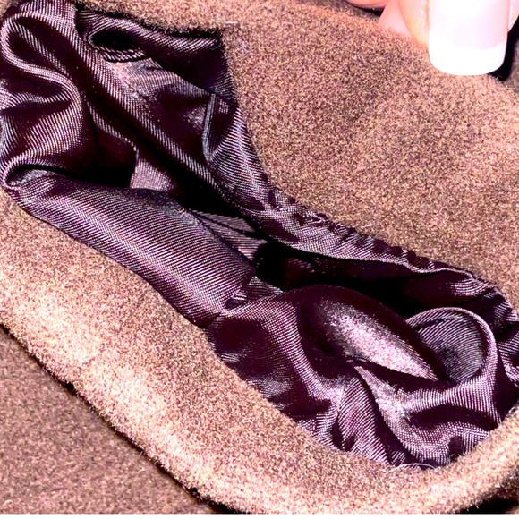 Anne Klein AK chocolate brown double breasted Tourtise button peacoat SZ M - Picture 4 of 7